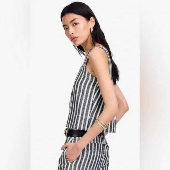 Madewell Squareneck Top in Linen Blend
Stripe - Picture 2 of 9